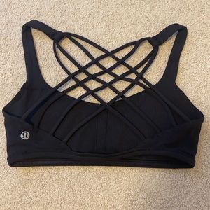 Black Lululemon Free to be Wild strappy Sports Bra!